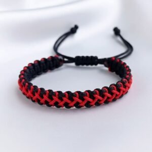 Handmade Red Macrame Bracelet for Men | Stylish Braided Band for Boys | Adjustable Wristband