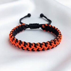 Adjustable Men's Orange Bracelet | Unique Handmade Fashion Band for Boys