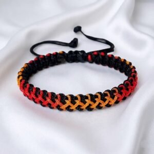 Moli Color Macrame Bracelet - Handmade Red & Yellow Adjustable Braided Thread Wristband