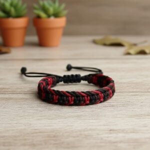 Handmade Macrame Thread Bracelet for Men & Boys - Adjustable Braided Cord Wristband